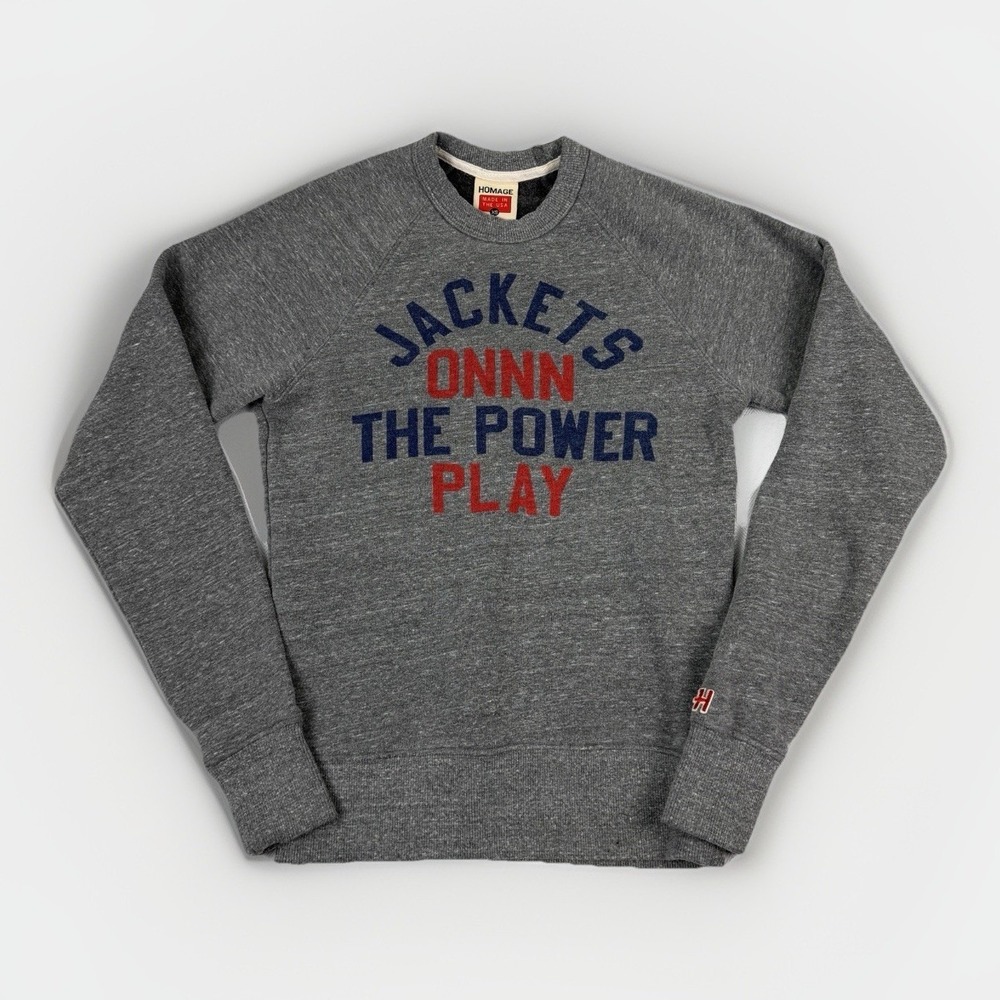 Homage Columbus Blue Jackets Crewneck‎ Size XS Hockey Ohio CBJ NHL Heather Gray